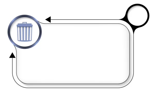 Frame voor een tekst prullenbak en pijl — Stockvector