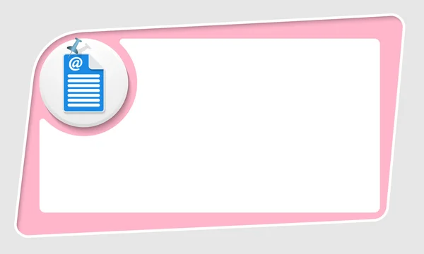 Vector abstract pink box en pictogram punaise en e-mail — Stockvector