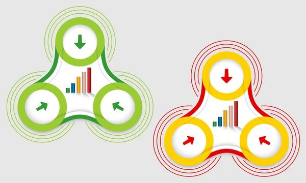 Wektor dwa obiekty i kolorowy wykres — Wektor stockowy