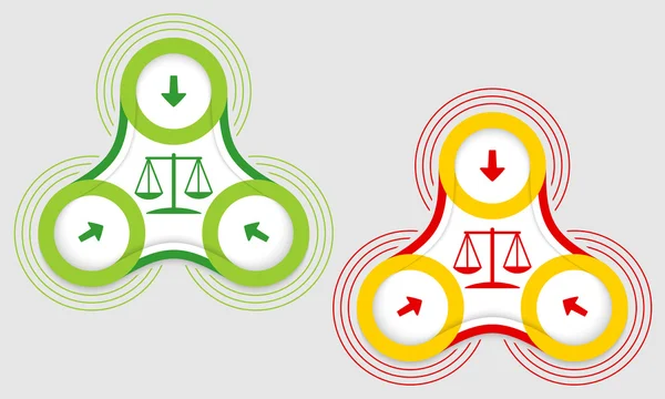 Deux objets vectoriels et un symbole de loi coloré — Image vectorielle