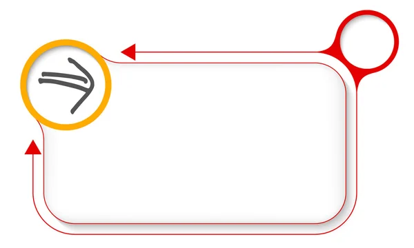 Cornice rossa per il testo e la freccia — Vettoriale Stock