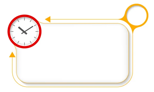 Gele frame voor uw tekst dankzij horloges en pijl — Stockvector