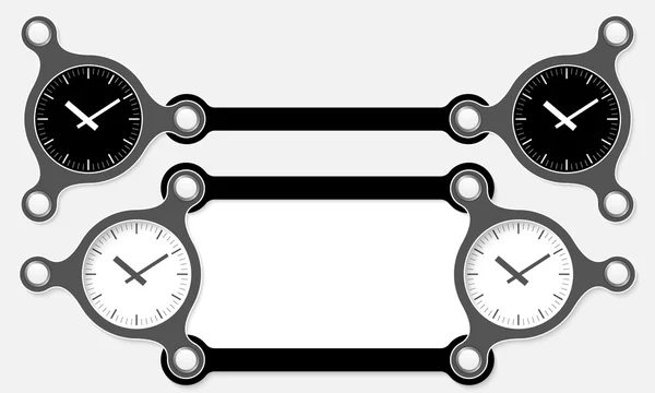 2 つのベクトル テキストと時計の抽象的なボックス — ストックベクタ
