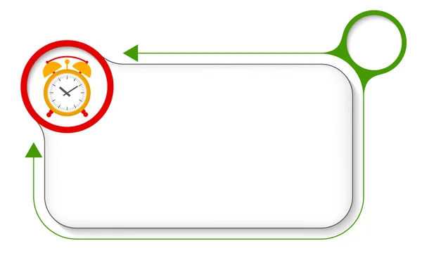 Frame voor uw tekst dankzij wekker en pijl — Stockvector