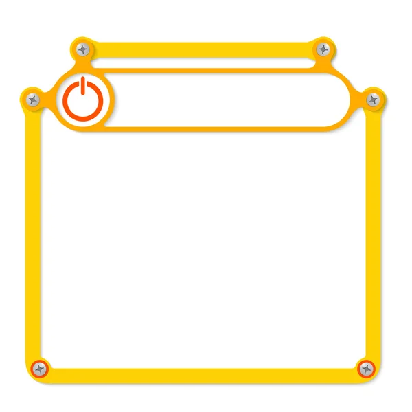 Marco amarillo para texto con tornillos y marco para titular — Vector de stock
