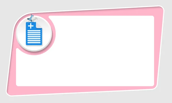 Vektorgrafik abstrakt rosa låda och kartnål och plus symbol — Stock vektor