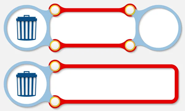 Due fotogrammi astratti vettoriali per il testo e il cestino — Vettoriale Stock