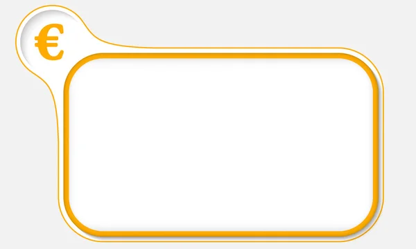 黄色框为您的文本和欧元符号的 — 图库矢量图片