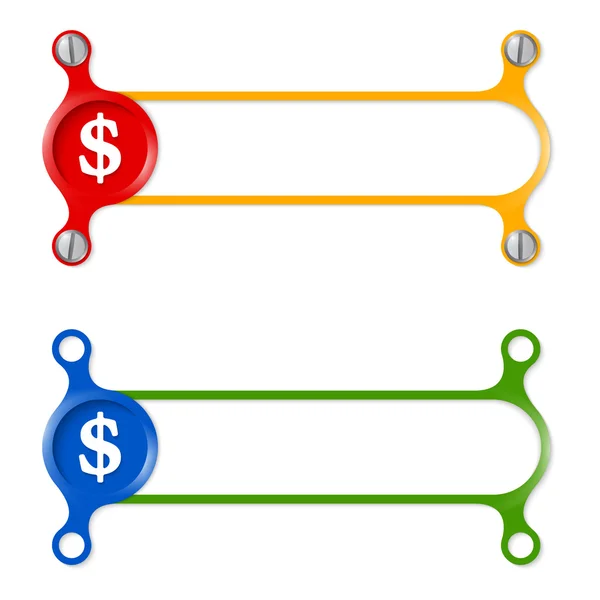 Vecteur abstrait cadre coloré et symbole dollar — Image vectorielle