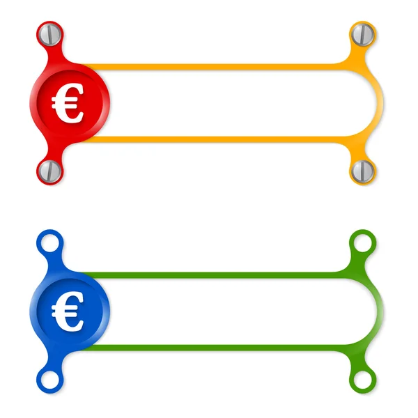 Vector abstracte gekleurde frame en euro-symbool — Stockvector