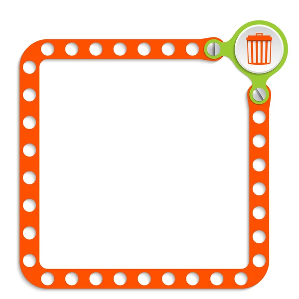 Perforated frame for your text and trashcan — Stock Vector