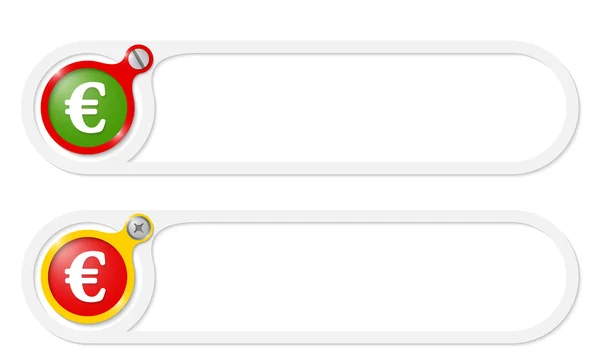 Botones vectoriales con tornillo y símbolo euro — Archivo Imágenes Vectoriales