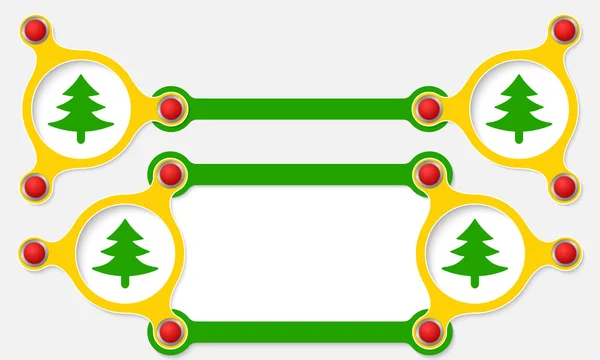 Twee vector abstracte tekstvakken voor uw tekst en boom symbool — Stockvector