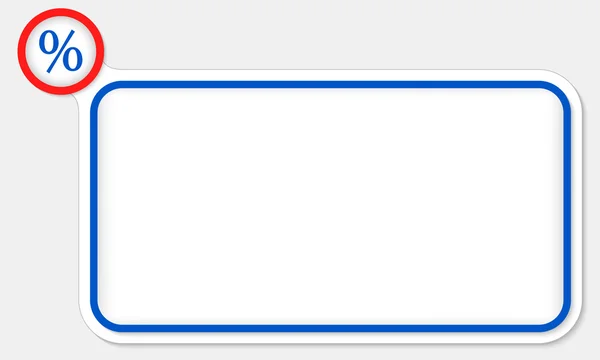 Blå ramme til din tekst og procent symbol – Stock-vektor