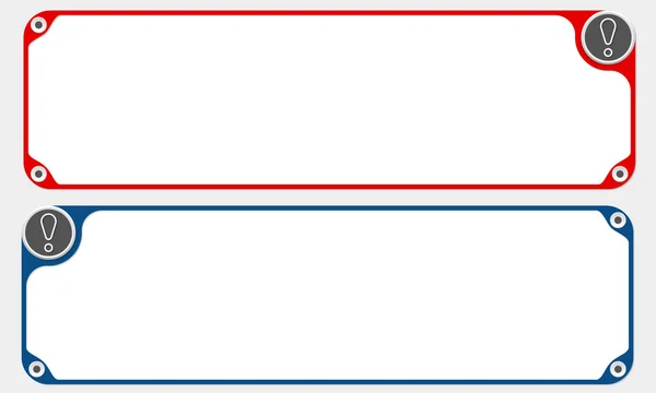 Dos marcos vectoriales para su texto y signo de exclamación simple — Vector de stock