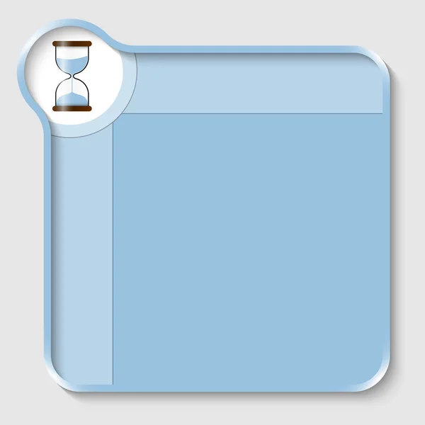 Голубое поле для ввода текста и песчаного стекла — стоковый вектор