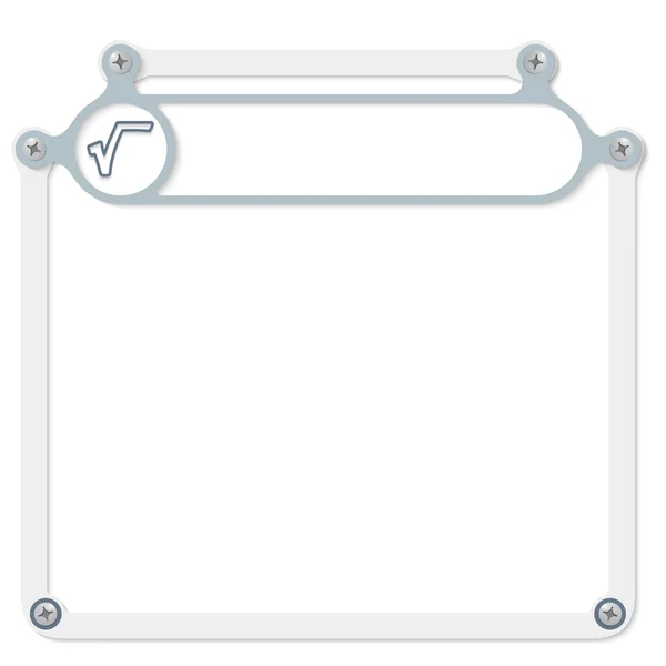 Gray frame for headline and radix symbol — Stock Vector