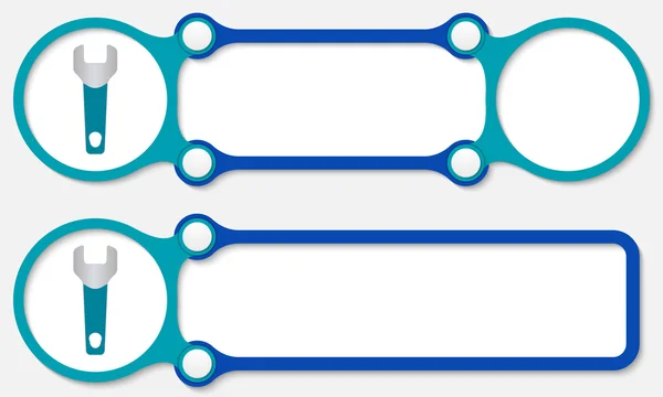 Два векторных абстрактных фрейма для текста и гаечного ключа — стоковый вектор
