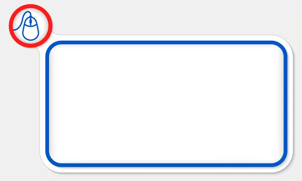 Niebieski rama dla tekstu i mysz — Wektor stockowy