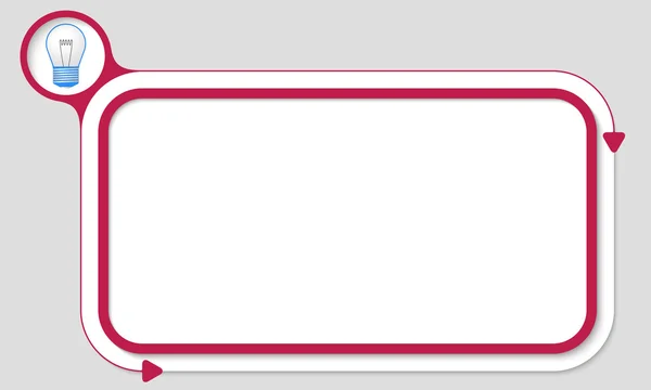 Červené pole pro text a žárovka — Stockový vektor