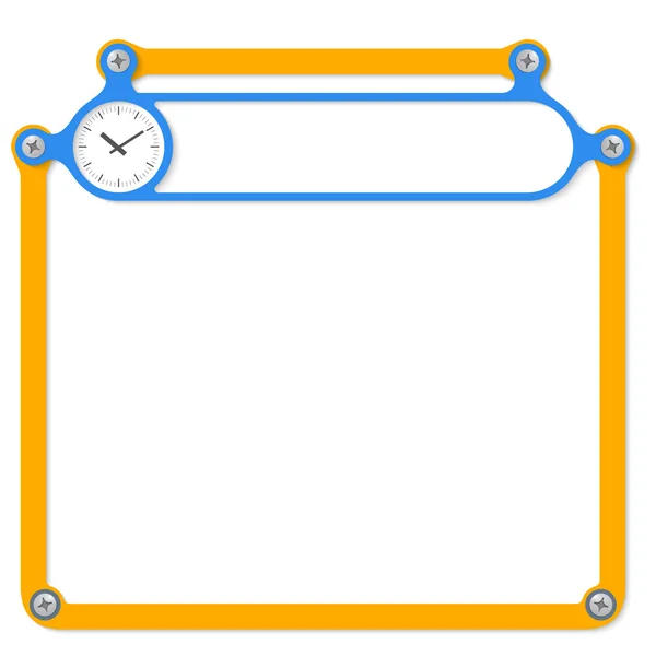 Синяя рамка для заголовка и часов — стоковый вектор