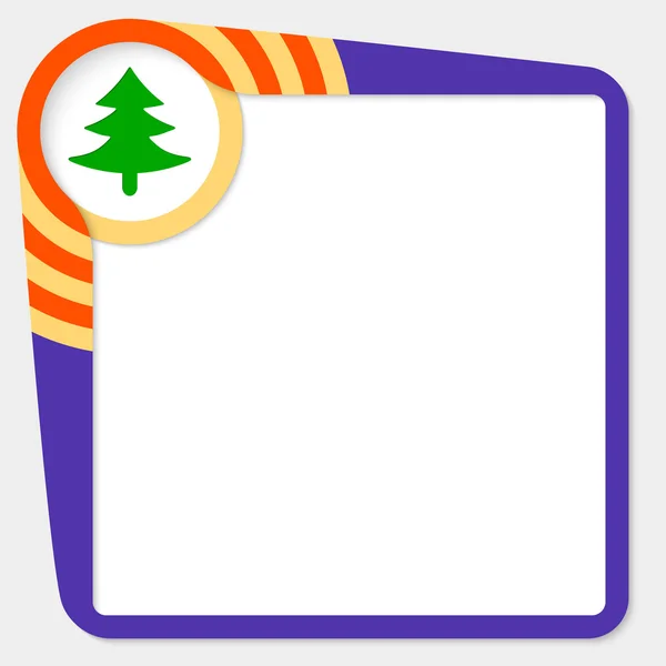 深蓝色的框，您的文本和树的符号 — 图库矢量图片