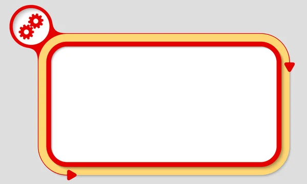 Červené pole pro text a ozubená kola — Stockový vektor