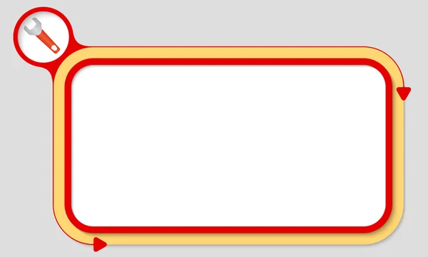 Rood vak voor uw tekst en spanner — Stockvector