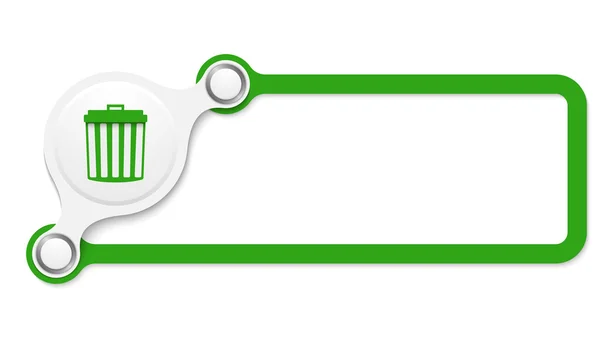 为您的文本和垃圾桶矢量绿色框 — 图库矢量图片