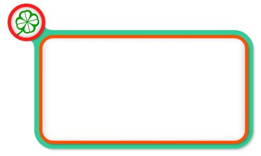 Metin ve yonca yaprağı yeşil çerçeve