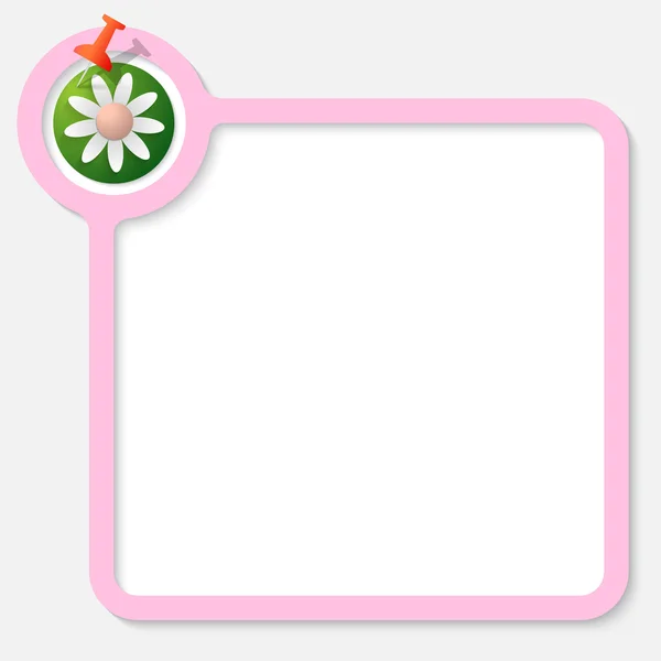 Roze frame voor uw tekst en bloem — Stockvector