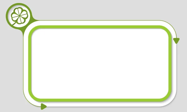 Grüne Box für Ihren Text und Kleeblatt — Stockvektor