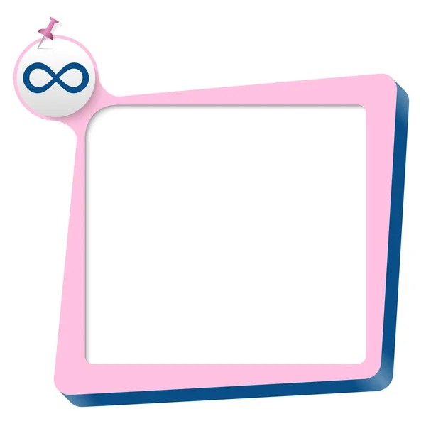 粉红色的文字框和蓝色无穷大图标 — 图库矢量图片