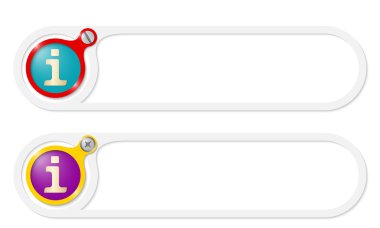 vektör düğmeleri, metin ve bilgi simgesi