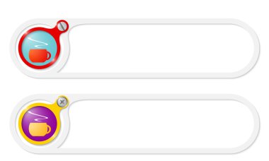 Metin ve kahve vektör düğmeleri