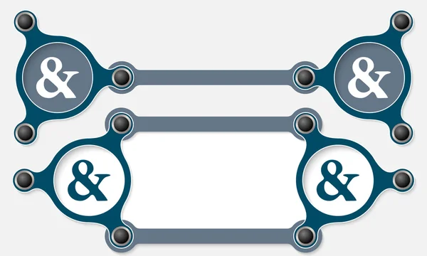 Deux zones de texte abstraites vectorielles pour votre texte et votre ampersand — Image vectorielle