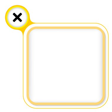 Metin ve çarpma sembolünüz için sarı çerçeve