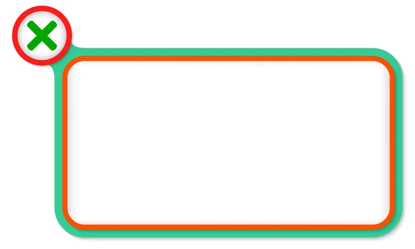 Grön ram för din text och multiplikation symbol — Stock vektor