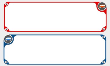 İki metin ve otomatik kutsal kişilerin resmi için çerçeveler vektör