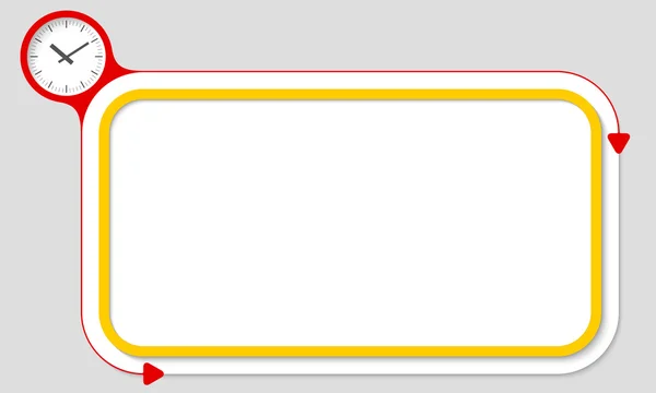 Žluté pole pro text a hodinky — Stockový vektor