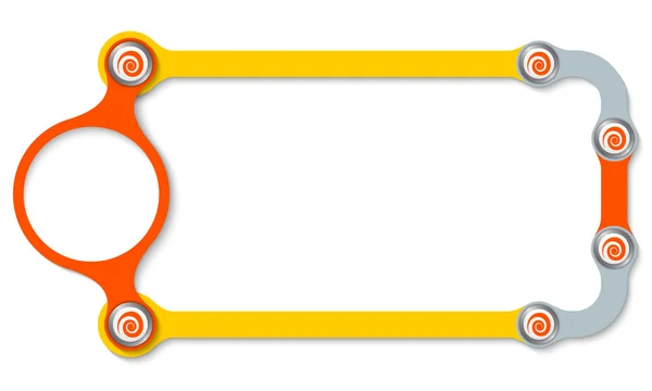 Gekleurde frame met schroeven en spiraal — Stockvector