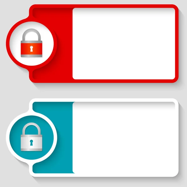 Gekleurde vakken voor uw tekst en hangslot-pictogram — Stockvector