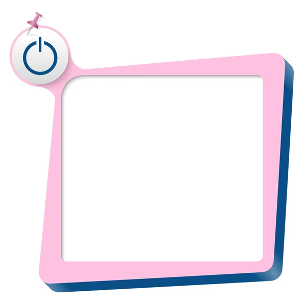 ピンクのテキスト ボックスと電源ボタン — ストックベクタ
