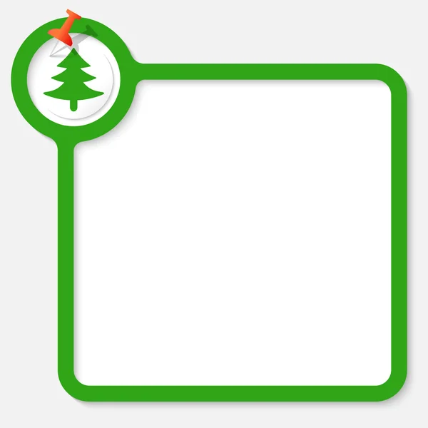 Green frame for your text and tree icon — Stock Vector