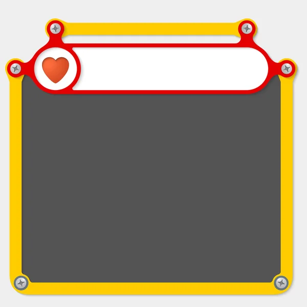 Red frame for headline and heart icon — Stock Vector