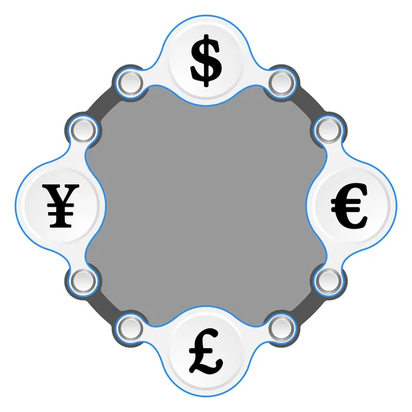 Циркулярная рамка для текстовых и валютных символов — стоковый вектор