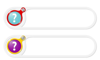 metin ve soru işareti vektör düğmeleri