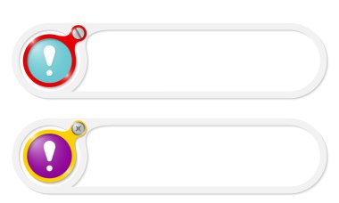 metin ve ünlem işareti vektör düğmeleri