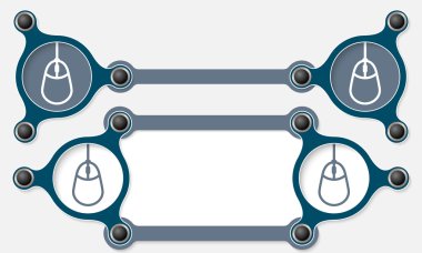 İki Soyut metin kutuları için metin ve fare simgesi vektör