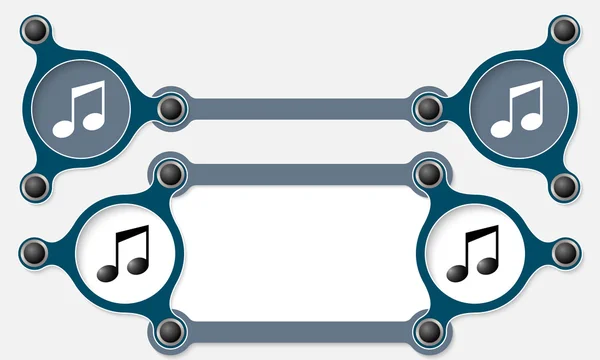 Twee vector abstracte tekstvakken voor uw pictogram tekst en muziek — Stockvector